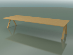 Tavolo con piano di lavoro standard 5000 (H 74 - 390 x 135 cm, rovere naturale, composizione 2)