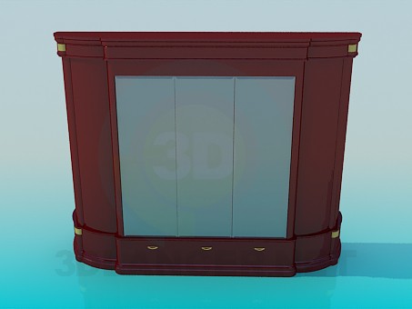 3d model Wardrobe with mirrors - preview