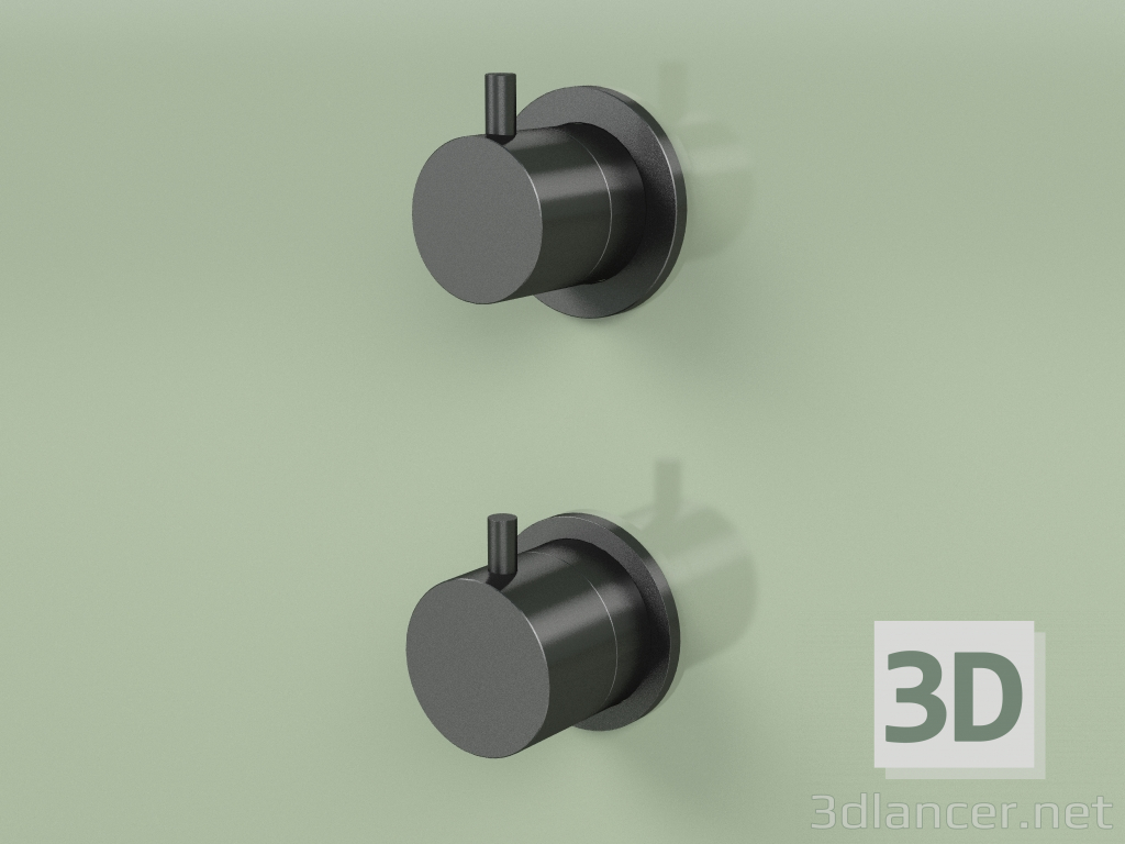 3d model Thermostatic mixer set with 1 shut-off valve (12 48, ON) - preview