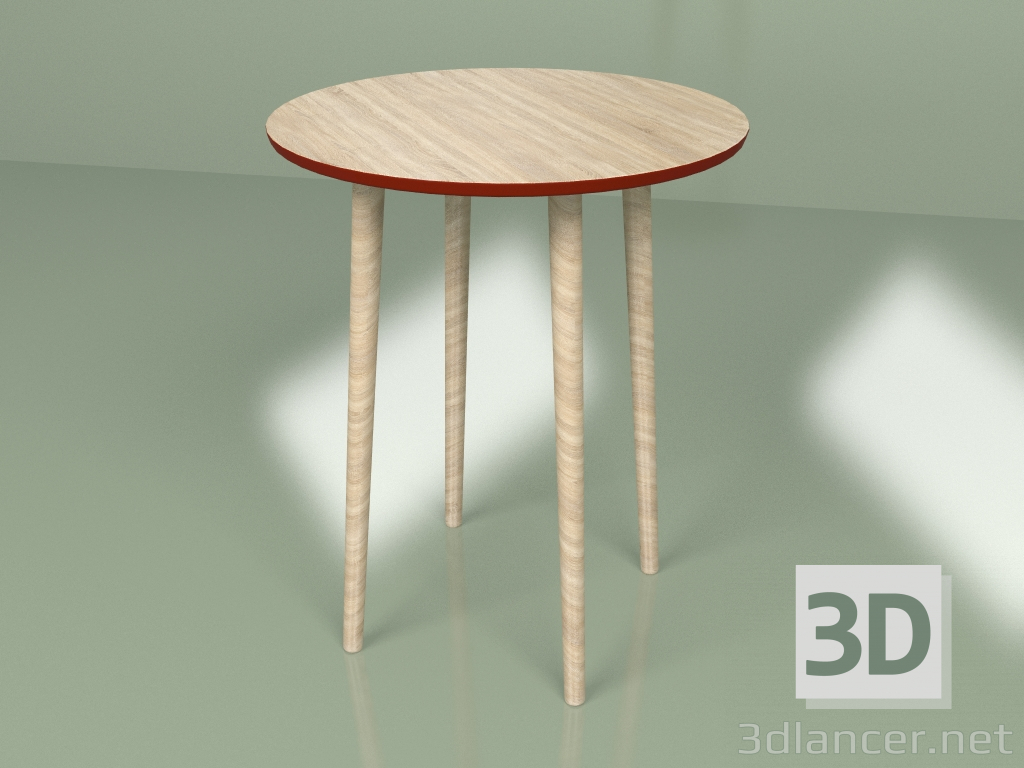 3D Modell Sputnik Tisch Mini Furnier (burgunderrot) - Vorschau