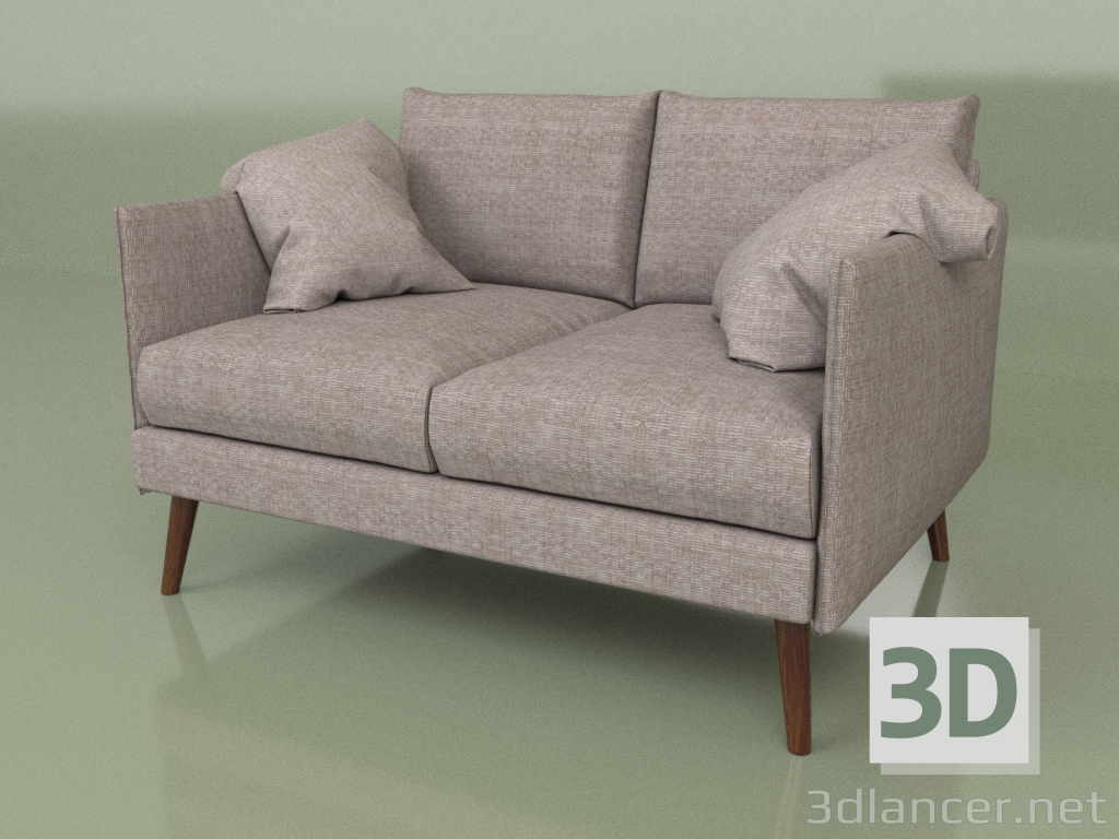 modèle 3D Canapé double avec pieds en bois Cumulus - preview