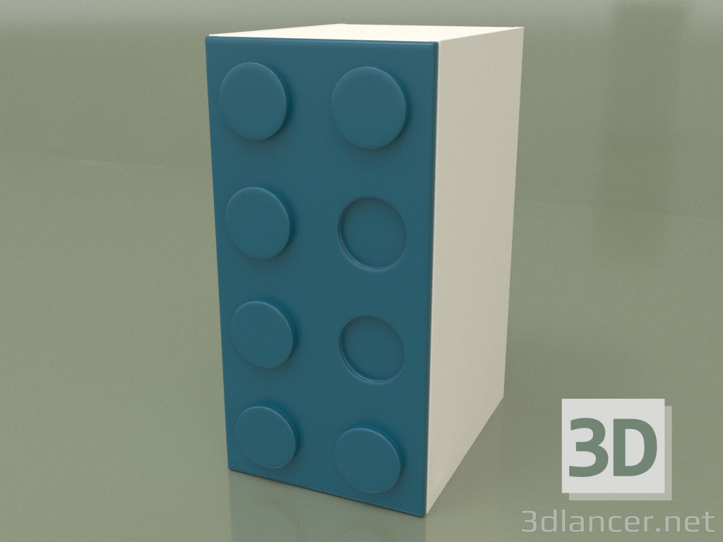 3d model Single wing cabinet (Turquoise) - preview