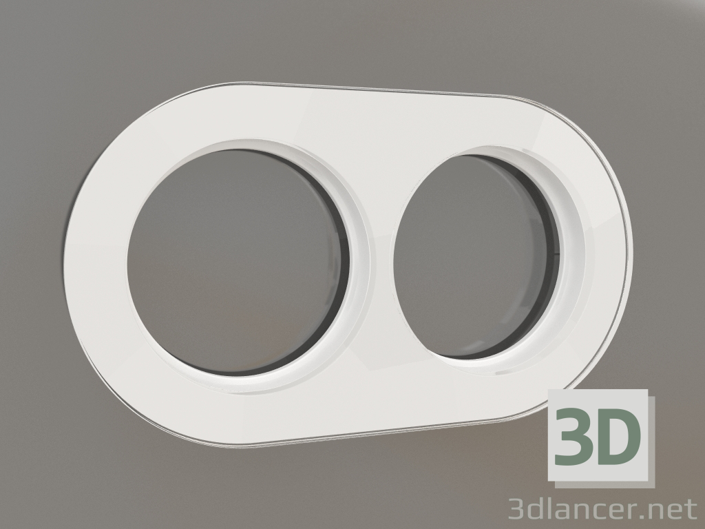 3D modeli 2 direk için favori Runda çerçevesi (beyaz) - önizleme