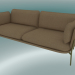 3D Modell Sofa Sofa (LN3.2, 84x220 H 75cm, Bronzierte Beine, Hot Madison 495) - Vorschau