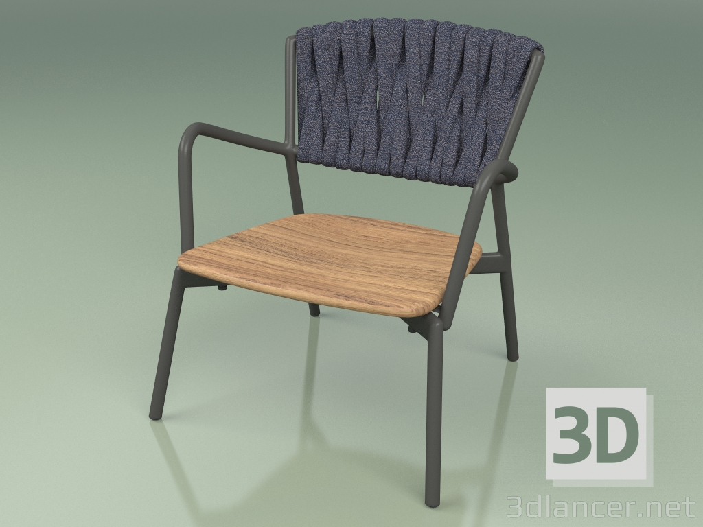 Modelo 3d Cadeira 227 (fumaça de metal, cinto acolchoado cinza-azul) - preview