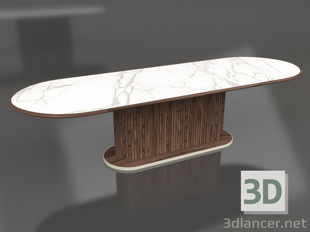 3D modeli Yemek masası Tam masa oval 300 mermer - önizleme