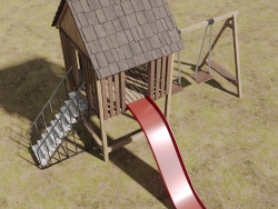 A swing, a slide for a children's playground