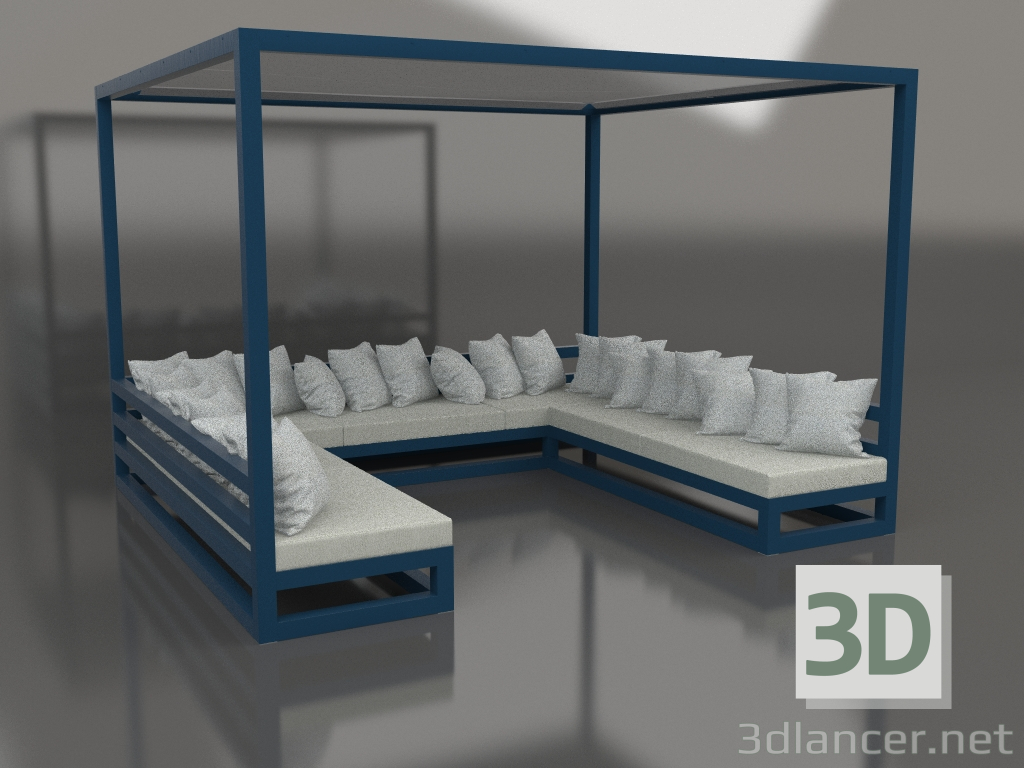 3 डी मॉडल सोफा (ग्रे नीला) - पूर्वावलोकन