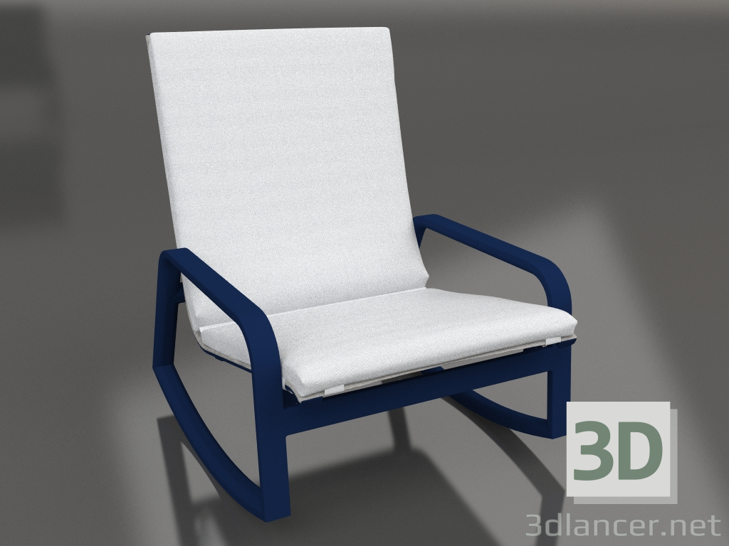 modèle 3D Rocking chair (Bleu nuit) - preview