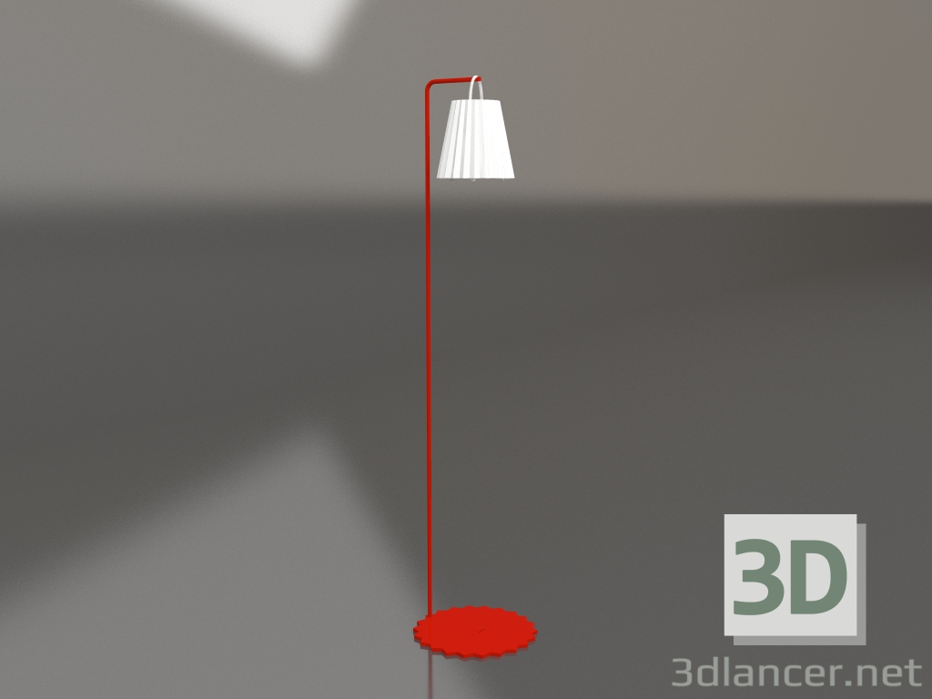 3d model Lámpara de pie (Roja) - vista previa