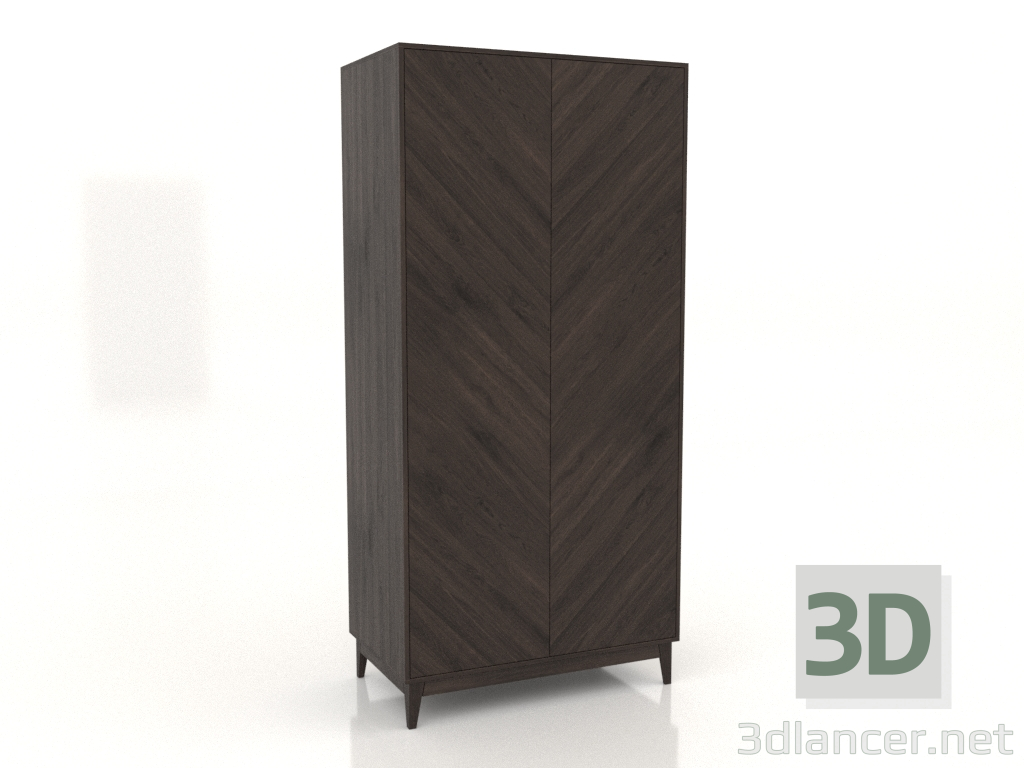 3d модель Шкаф LEMAR 2 дверь 1050х600х2200 мм (дуб темный) – превью