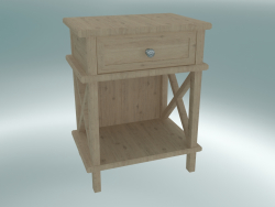 Cambridge bedside table with drawer and shelf small (Gray Oak)