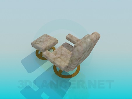 3d модель Кресло с подставкой под ноги – превью 3d модель Кресло с подставкой под ноги – превью
