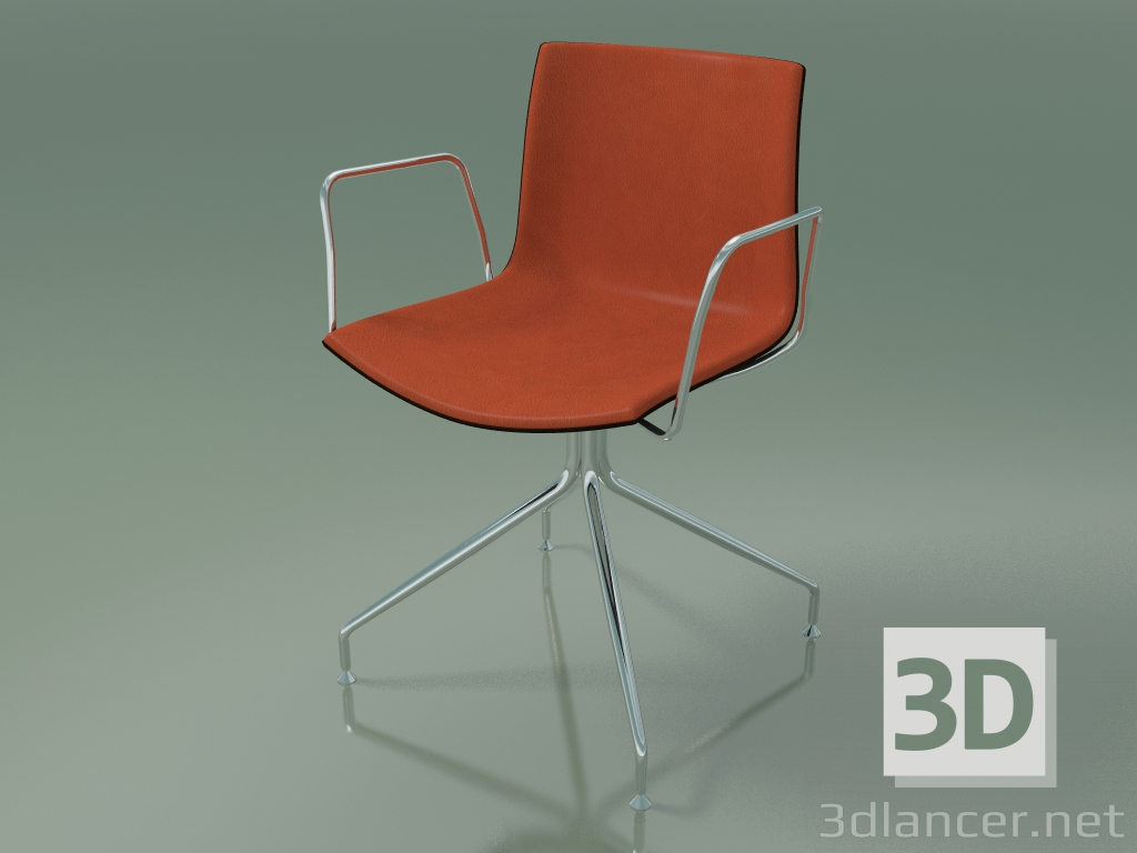 modèle 3D Chaise 0331 (pivotante, avec accoudoirs, avec garniture avant, wengé) - preview