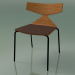 3d model Stackable chair 3710 (4 metal legs, with cushion, Teak effect, V39) - preview