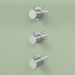 3d model Thermostatic mixer set with 2 shut-off valves (12 49, AS) - preview