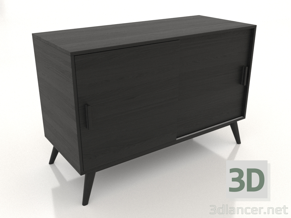 3d model Chest of drawers 2 1200x500 mm (black RAL 9005) - preview