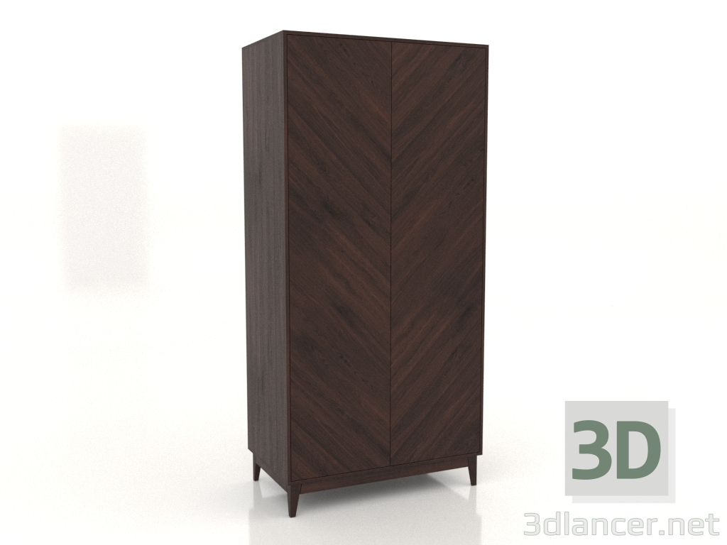 3d модель Шкаф LEMAR 2 двери 1050х600х2200 мм (дуб венге) – превью