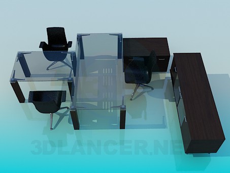 Modelo 3d mobilia para escritorio - preview