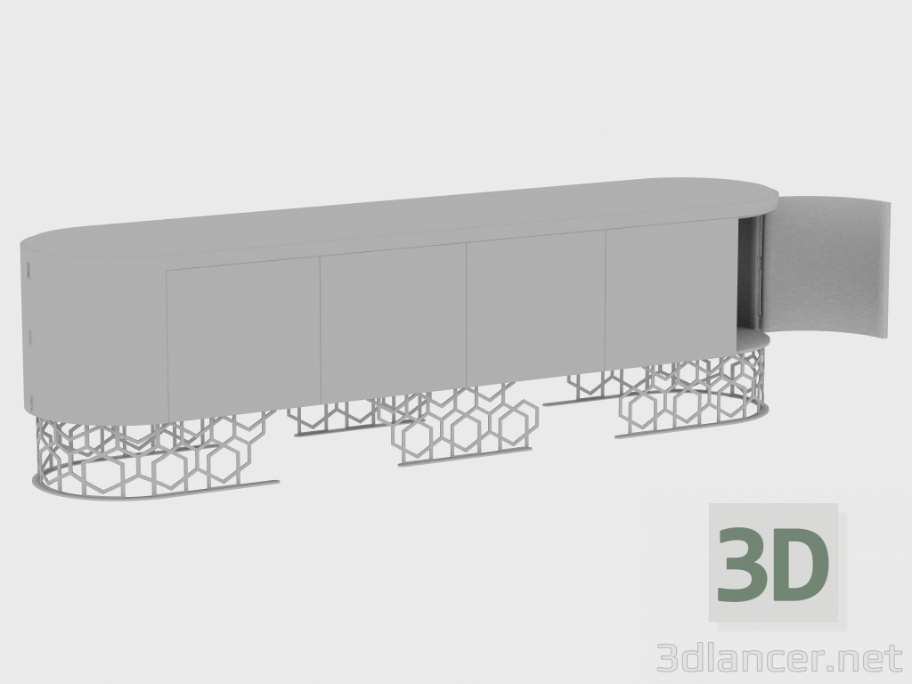 3D Modell Schrank für Tageszone VICKY LOW CABINET SMOOTH (260X60XH72) - Vorschau