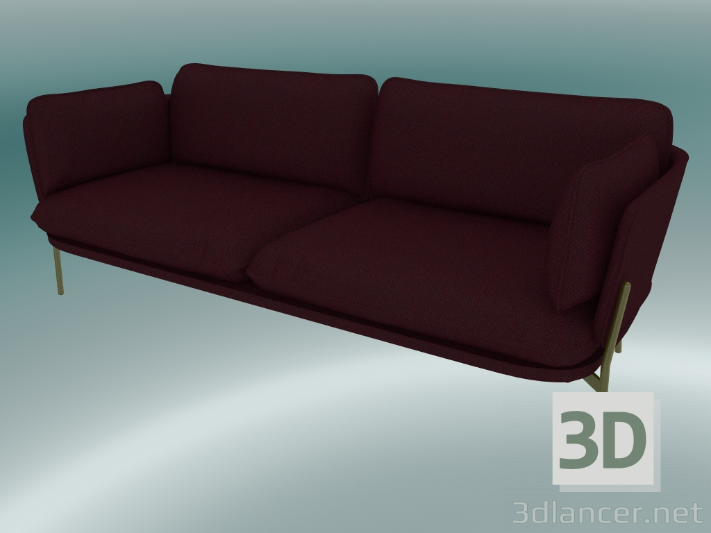 modello 3D Divano divano (LN3.2, 84x220 H 75cm, gambe bronzate, Sunniva 2662) - anteprima