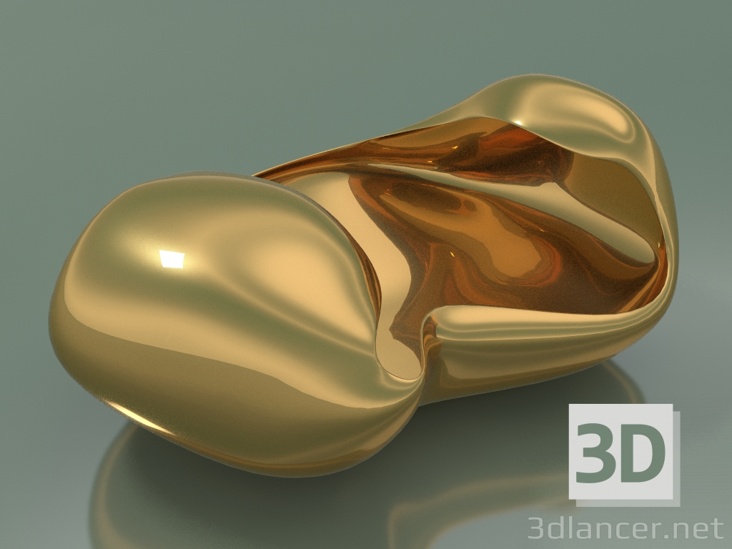 3D Modell Schüssel Bouble (Gold) - Vorschau