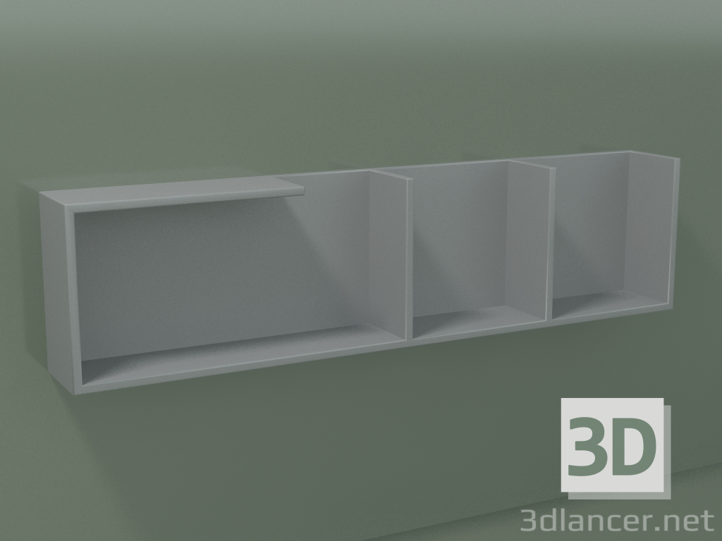 3D Modell Horizontales Regal (90U19008, Silbergrau C35, L 96, P 12, H 24 cm) - Vorschau
