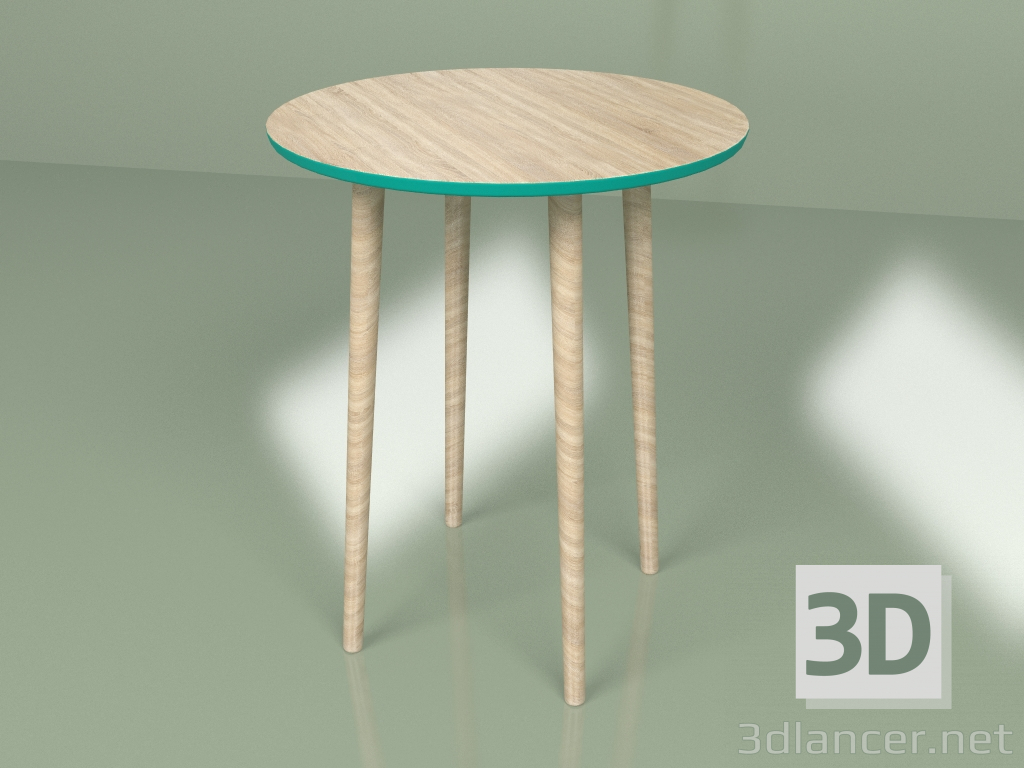 modèle 3D Table Spoutnik mini placage (turquoise) - preview
