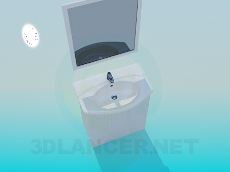 modelo 3D Lavabo con espejo - escuchar modelo 3D Lavabo con espejo - escuchar