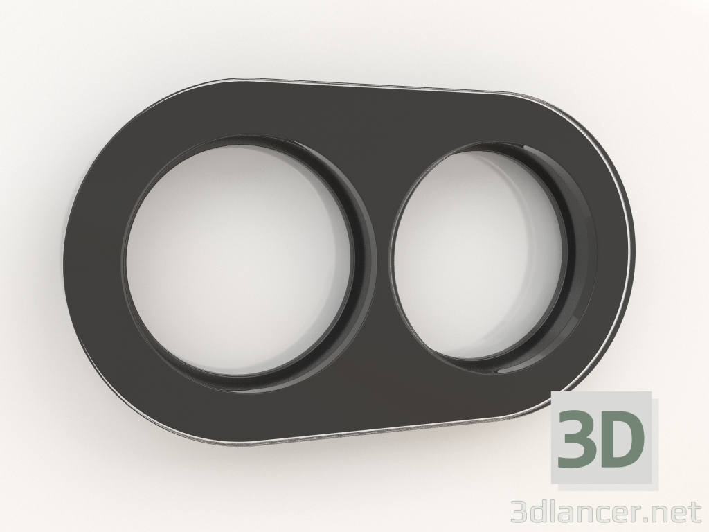3D modeli 2 direk için favori Runda çerçevesi (siyah) - önizleme