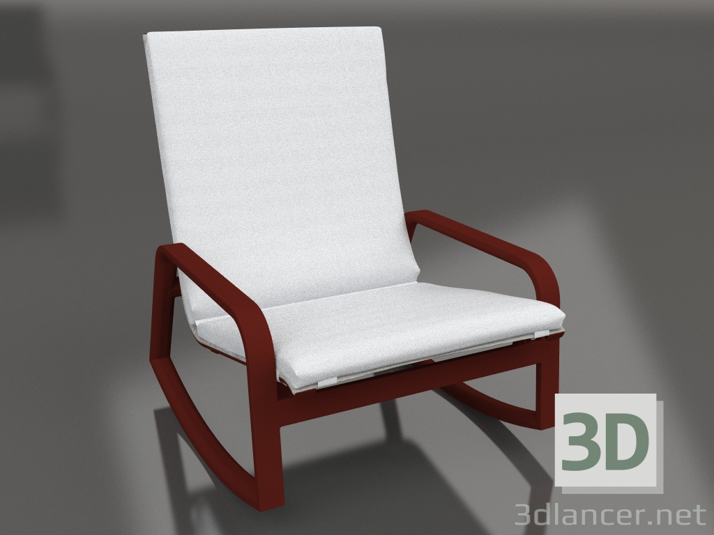 modèle 3D Chaise à bascule (Vin rouge) - preview