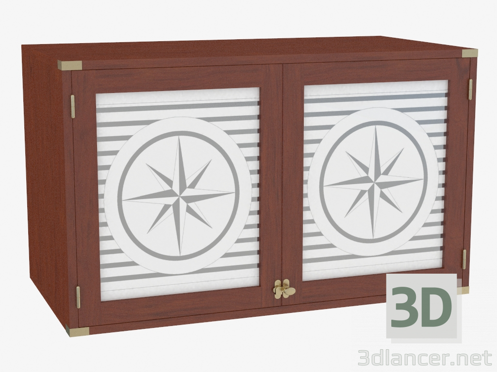3d модель Тумба двухдверная со стеклянными дверцами – превью
