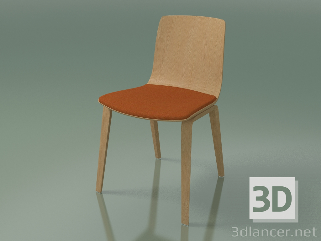 3d модель Стілець 3978 (4 дерев'яні ніжки, з подушкою на сидінні, oak) – превью