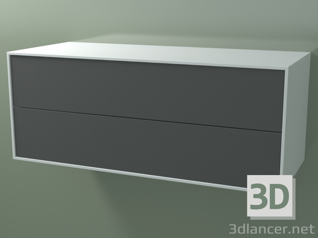 3 डी मॉडल डबल बॉक्स (8AUECB01, ग्लेशियर व्हाइट C01, HPL P05, L 120, P 50, H 48 सेमी) - पूर्वावलोकन