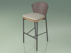 Bar stool 050 (Brown, Metal Smoke, Teak)
