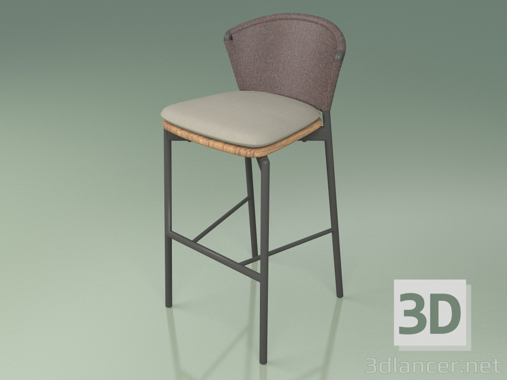 modello 3D Sgabello da bar 050 (Marrone, Metal Smoke, Teak) - anteprima
