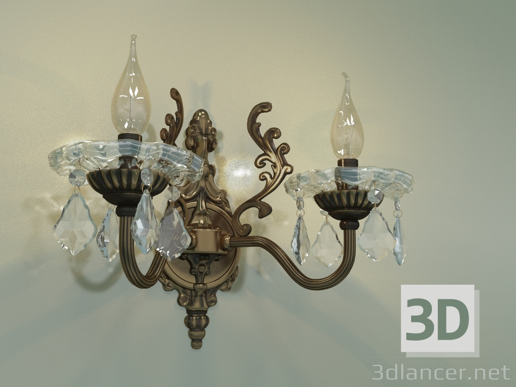 3d model Sconce 3281-2 (antique bronze-clear crystal Strotskis) - preview
