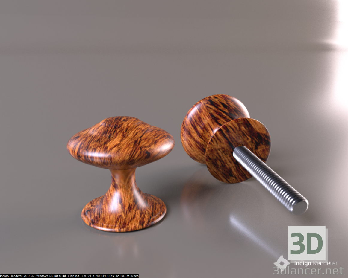Tirador para puertas (original, madera) 3D modelo Compro - render