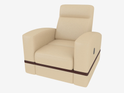 Armchair leather with thin decorative inserts