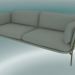 modello 3D Divano divano (LN3.2, 84x220 H 75cm, gambe bronzate, Sunniva 2717) - anteprima