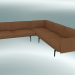 Modelo 3d Contorno do sofá de canto (refinar o couro de conhaque, preto) - preview