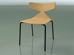 Stapelbarer Stuhl 3701 (4 Metallbeine, natürliche Eiche, V39)