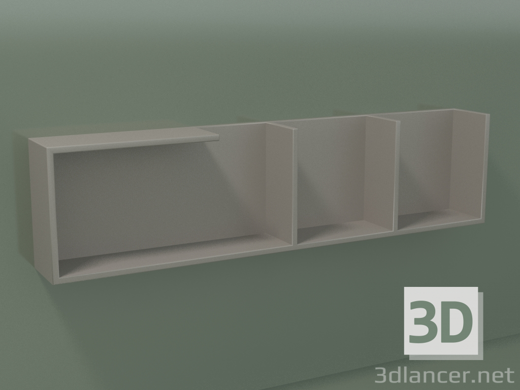 modèle 3D Etagère horizontale (90U19008, Argile C37, L 96, P 12, H 24 cm) - preview