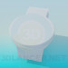 3d model Toilet bowl with a round lid - preview