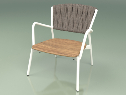 Cadeira 227 (Metal Milk, Cinto acolchoado cinza-areia)