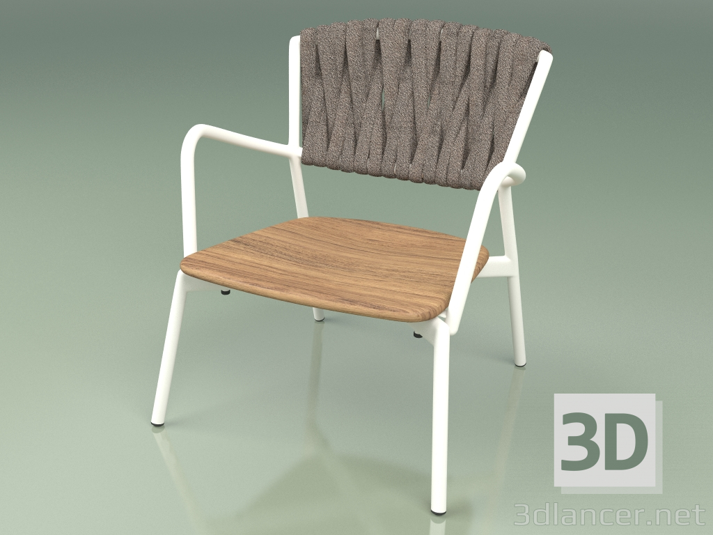 modello 3D Sedia 227 (Metallo Latte, Cintura Imbottita Grigio-Sabbia) - anteprima