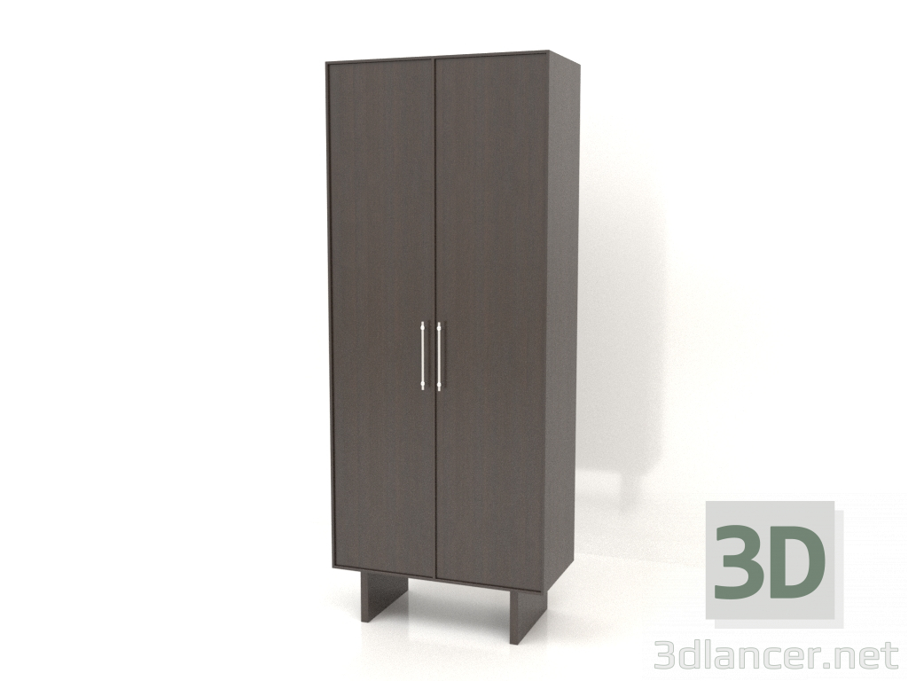 3 डी मॉडल अलमारी डब्ल्यू 02 (800x400x2000, लकड़ी का भूरा) - पूर्वावलोकन
