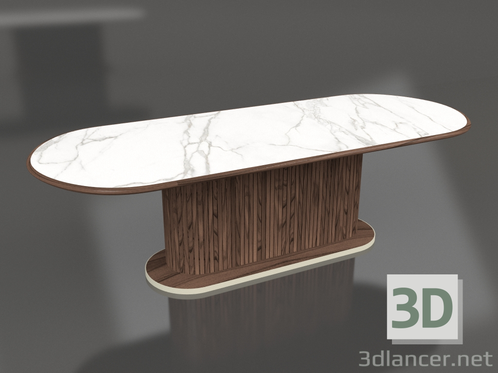 modèle 3D Table à manger Table pleine ovale 250 marbre - preview