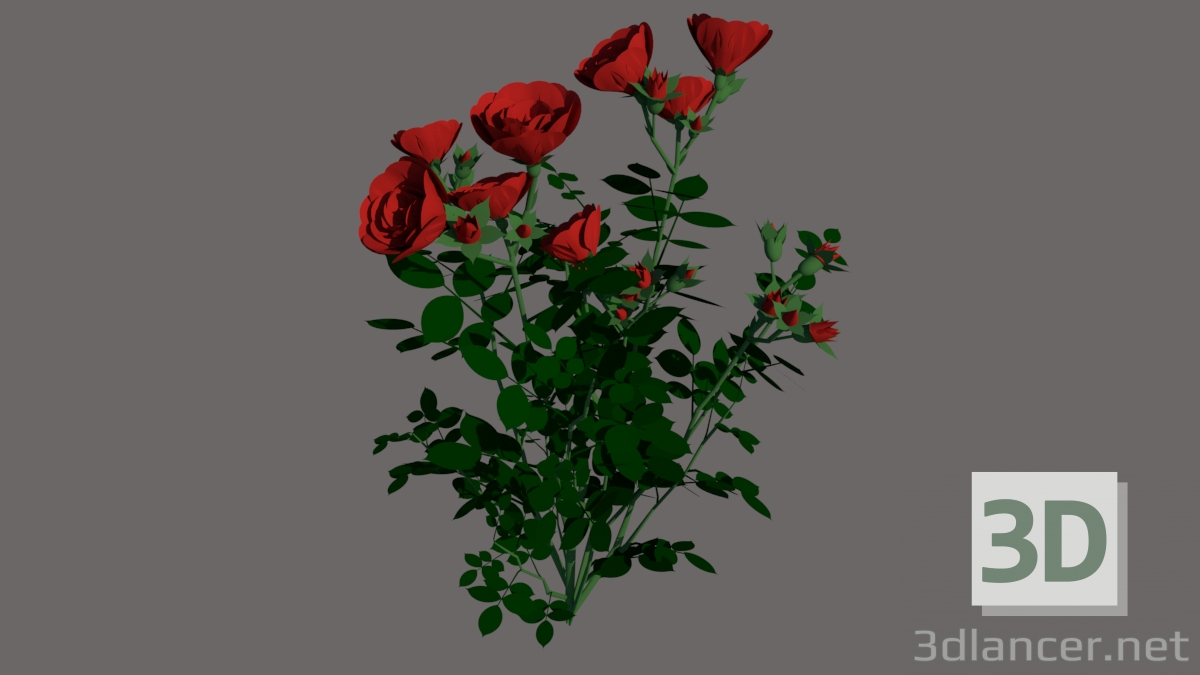 modèle 3D FLEUR ROSE - preview