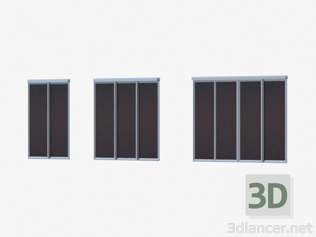 3d model Interroom partition of A1 (silver wood wenge) - preview